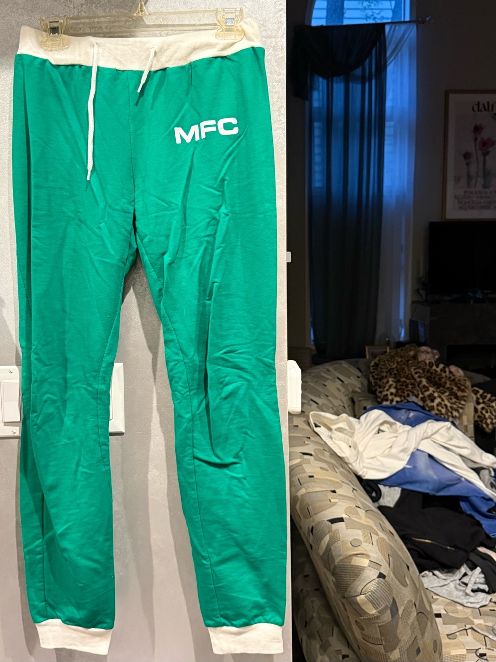 Women's Green Drawstring Jogger Pants